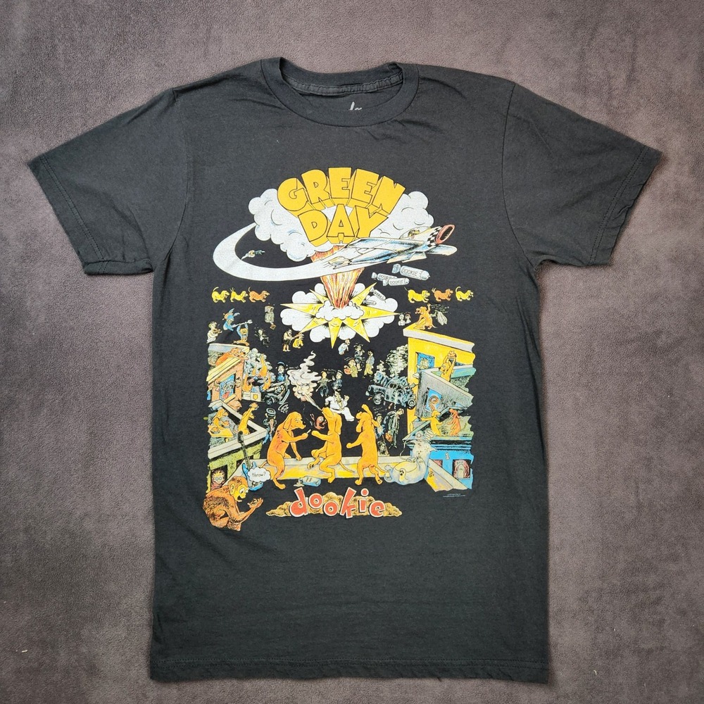 Green Day Dookie Album Cover Shirt Mens Medium Black Rock Band Music Graphic Tee